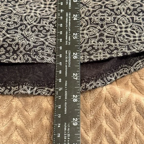 Lucky Brand Womens 3X Top Black White Damask Embroidered Long Sleeve Bohemian - Picture 5 of 6